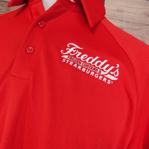 NWT FREDDY'S STEAKBURGERS UNDER ARMOUR WORK EMPLOYEE POLO SHIRT MENS L NEW! - Picture 2 of 11